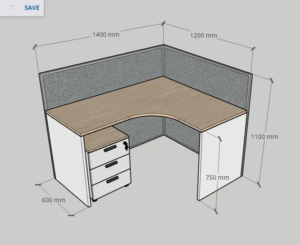 4 Way L Shaped Partition Workstation